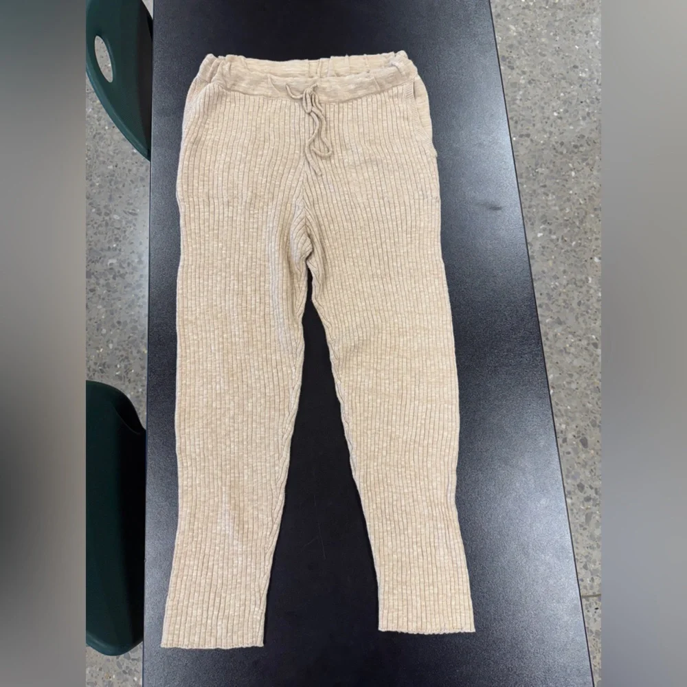 Free People Beach Around The Clock Ribbed Knit  Joggers Pants Sz M